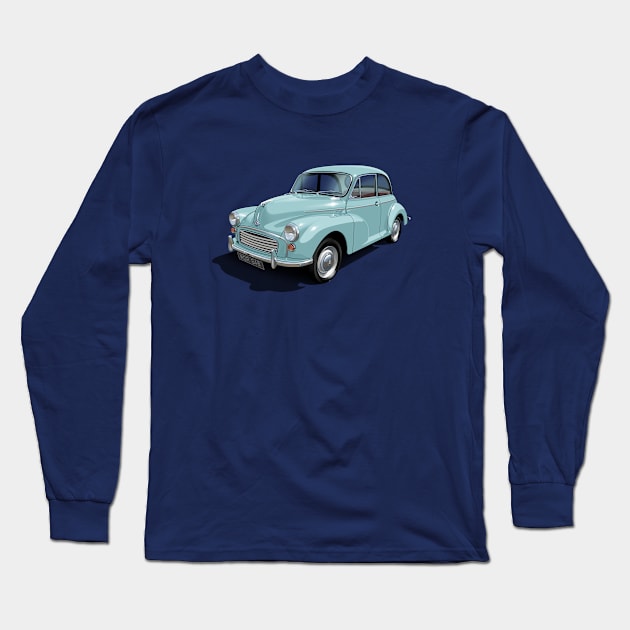 Morris Minor in bermuda blue Long Sleeve T-Shirt by candcretro